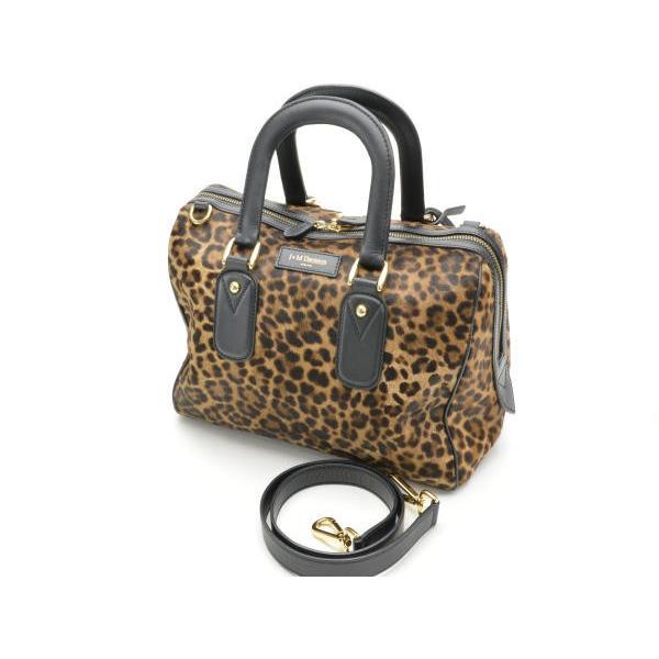 ジェイアンドエムデヴィッドソン J&amp;M DAVIDSON ハラコレザー レオパード 2WAY ボスト...