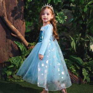 アナと雪の女王 エルザ ELSA ワンピース 子供ドレス 女児 プリンセススカート 女の子 Frozen エルサ 衣装 お姫様  仮装 クリスマス 誕生日 プレゼント