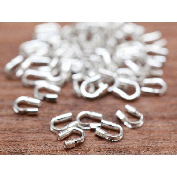 U字カン(約4mm×4.5mm)約50個セット 白銀 ユー字金具 U字金具 エンドパーツ 留め金具 ...