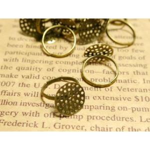 シャワー台付リングパーツ 約10個 金古美 約2.0cm シャワー金具約14mm