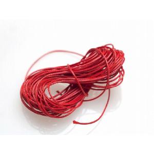ロー引き紐 径約0.5〜1mm・約5m レッド 赤 ポリエステル カラーワックスコード ロウヒモ 丸紐 ロープ ビーズ  手芸材料｜ysayakobo