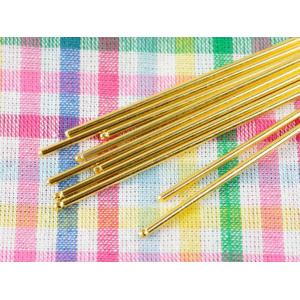 かんざしパーツ ニッケルフリー 一本挿し(約12.5cm)約10本 ゴールド 通し穴付 1穴 金属アレルギー対応 ヘアースティック 髪飾り 和雑貨