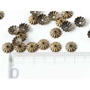 座金・花座・菊座パーツ 金古美 スチールメッキ...の詳細画像1