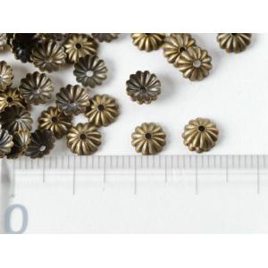 座金・花座・菊座パーツ 金古美 スチールメッキ...の詳細画像1