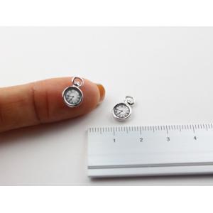 チャーム 時計 ミニ カン付 シルバー 12m...の詳細画像1