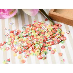 レジン パーツ 封入 素材 ポリマークレイ チップ フルーツミックス 約3-6mm 約3g カラフル ネイル 果物 デコ
