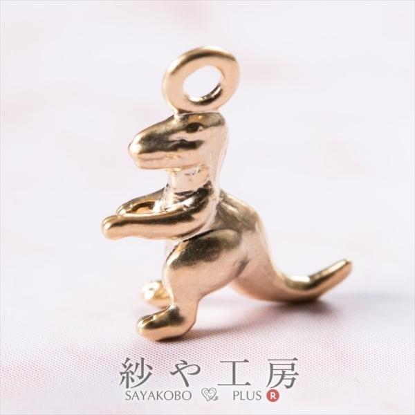 チャーム 恐竜 ヴェロキラプトル ゴールド 10mm 1個 1ヶ 立体 動物 真鍮 ピアスチャーム ...