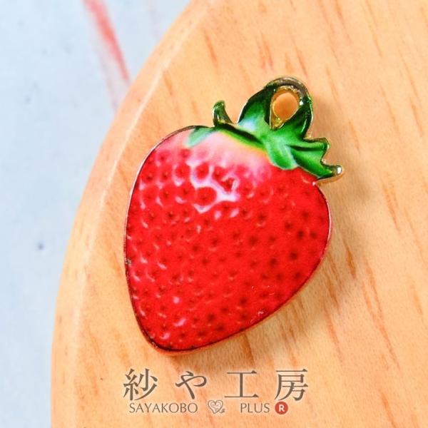 チャーム リアルないちご レッド 21.5mm 1個 1ヶ フルーツ ピアスチャーム イチゴ 苺 ス...