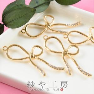 チャーム インフィニティ 小さめ ゴールド 23mm 4個 金属コネクター