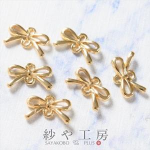 金色無限大チャーム チャーム インフィニティ 小さめ ゴールド 23mm 4個 金属コネクター