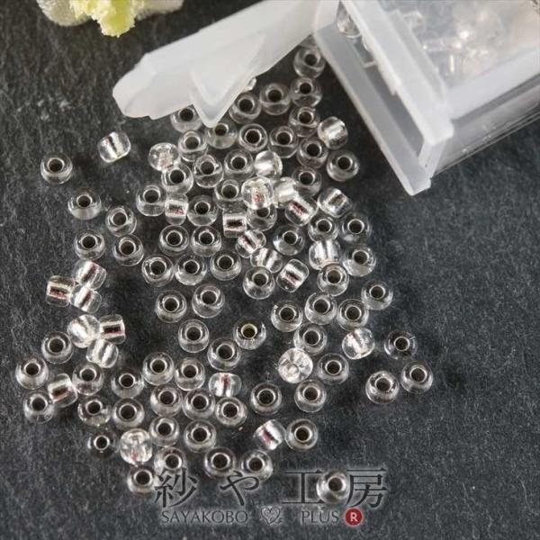ビーズ 丸小ビーズ col.34 ホワイトシルバー 2mm 10ｇ 約0.2cm 丸ビーズ 銀引き ...