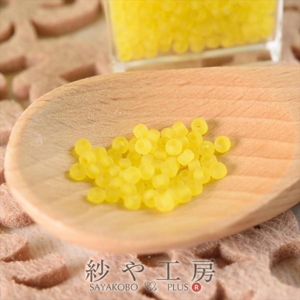 ビーズ 丸小ビーズ col.M5 マットレモンイエロー 2mm レモンイエロー 10ｇ 約0.2cm...