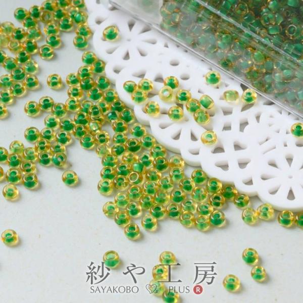 ビーズ 丸小ビーズ col.225 コバルトグリーンクラッシュ 2mm グリーン 10ｇ 約0.2c...