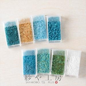 ビーズ 丸小ビーズ エメラルドグリーンゴールドセット 2mm グリーン＆ゴールド 10ｇ 約0.2cm 丸ビーズ ８種