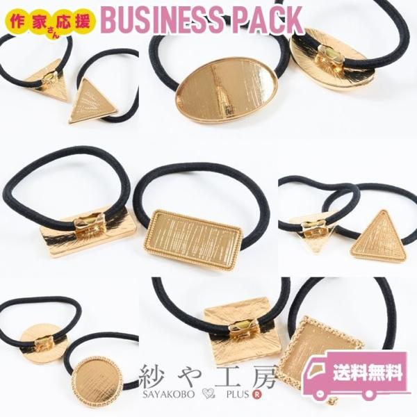 ヘアゴム 変退色防止加工済 金属アレルギー対応 フレームタイプ 【選べる3フレーム×5種】 ゴールド...