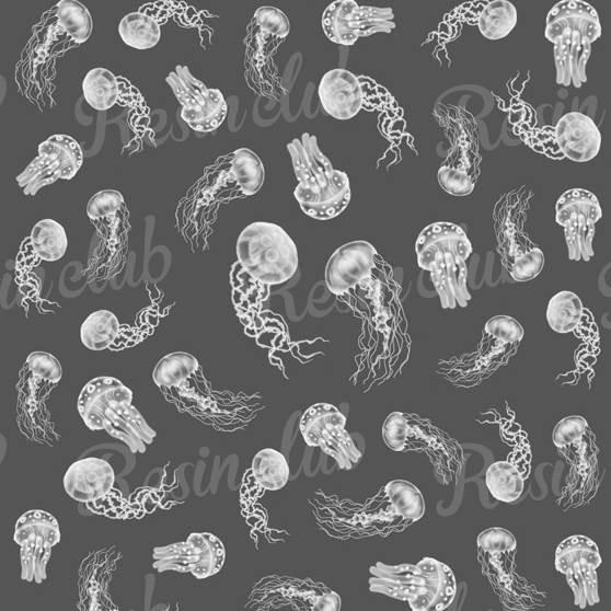 Resin club(レジンクラブ) レジン 封入 シール 埋め込みレジンシール 足長クラゲ ホワイ...