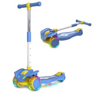 SOHAPI キックスクーター キックボード キックスケーター 子供用 3輪 足踏み式 折り畳み式 光るLEDホイール 後輪ブレーキ スポーツ おもち