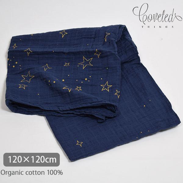 オーガニックコットン モスリンスワドルScarf Golden Stars Coveted Thin...