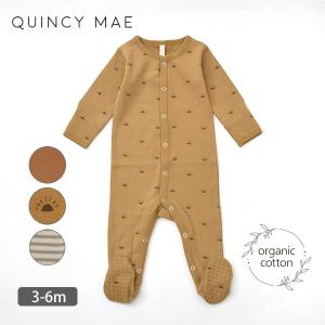 オーガニックコットン ベビー 足つきカバーオール(長袖) Quincy Mae｜yshopharmo