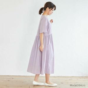 オーガニックコットン ガーゼアーチラインワンピ...の詳細画像5