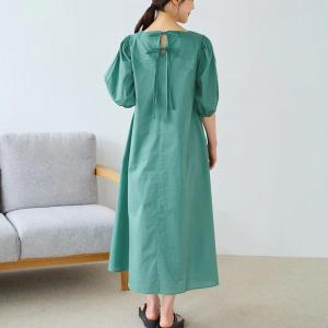オーガニックコットン ボリュームスリーブワンピ...の詳細画像5