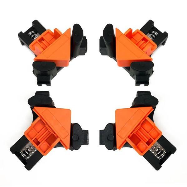 直角コーナークランプ 4個セット 木工用 強化樹脂製 スプリング式 90度固定具 板厚5〜22mm用...