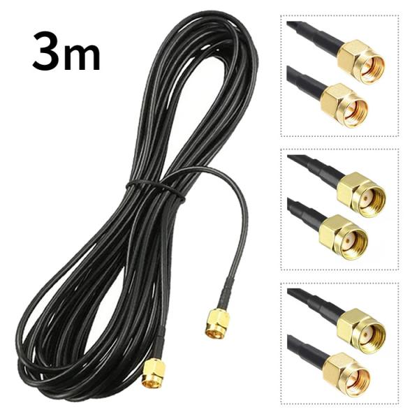 アンテナ延長ケーブル SMA RP-SMA 3m 同軸延長コード RG-174 WiFiアンテナ ル...