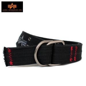 ALPHA INDUSTRIES　(アルファ インダストリーズ)　【メンズ】 リングベルト　D リング W ダブルホール リング ベルト　DRING BELT　(BLACK ブラック)　ABD42300｜ysk-style