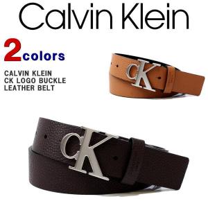カルバンクライン ベルト Calvin Klein Jeans カルバンクライン ジーンズ メンズ レザーベルト CKロゴ バックル レザー ベルト 11KJ020003｜ysk-style