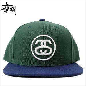 ステューシー キャップ　STUSSY (ステューシー)　ユニセックス 刺繍キャップ　SSリンク ロゴ 刺繍 キャップ 帽子 キャップ　(GREEN)　131620｜ysk-style