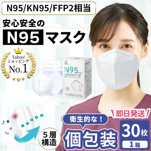 N95 マスク 医療用 FFP2 NIOSH 耳掛け 30枚 個包装 不織布 コロナ