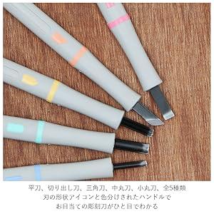 義春刃物 マルイチ彫刻刀・SX 全鋼製5本組の詳細画像4