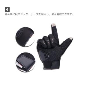 バイクグローブ 夏用 スマホ対応 ナックルガー...の詳細画像2