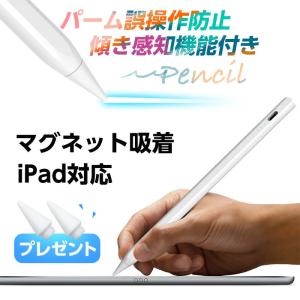 タッチペン ipad スタイラスペン パームリジェクション 極細 第10世代 9876 Air5 4 mini6 Pro 11 12.9 充電式 超高感度 パームリジェクション Type-C充電｜ysmya