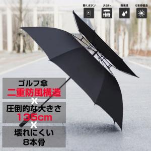 日傘 長傘 遮光 軽量 メンズ ゴルフ傘 大きい 風を通す二重構造