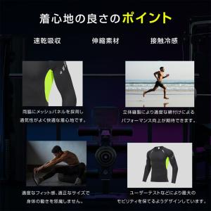 夏用インナー メンズ 長袖 アンダーシャツ コ...の詳細画像5