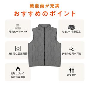 電熱ベスト ヒーターベスト 電気ベスト 電熱ジ...の詳細画像3
