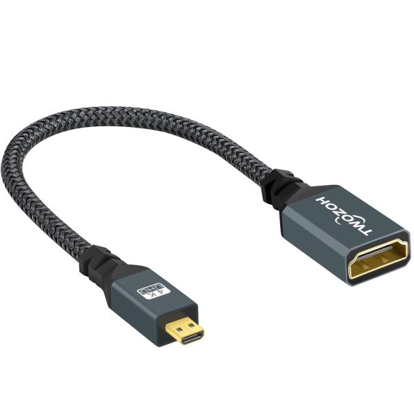Micro HDMI to HDMI変換アダプタ Twozoh Micro HDMI変換ケーブル T...
