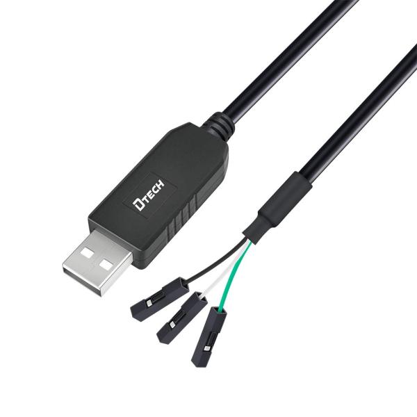 DTECH USB TTL シリアル 変換 ケーブル 3.3V 1m FTDI チップセット 3ピン...