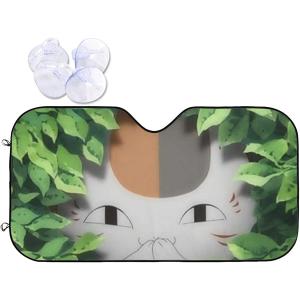 車用サンシェード 夏目友人帳 ニャンコ先生 猫 アニメ 遮光サンシェード 車用フロントシェード 車用品 高温隔離 四季対応 吸盤式 130ｘ70 Cm