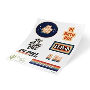 Pi Beta Phi 70's Themed Sticker Sheet Decal Laptop Water Bottle Car Pi Phi｜ysysstore