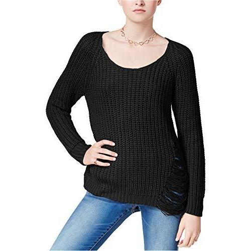 Planet Gold Juniors&apos; Ripped Sweater (Black Beauty,...