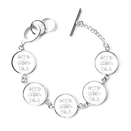 DIYthinker Good Vibes Only Quote Bracelet Chain Ch...