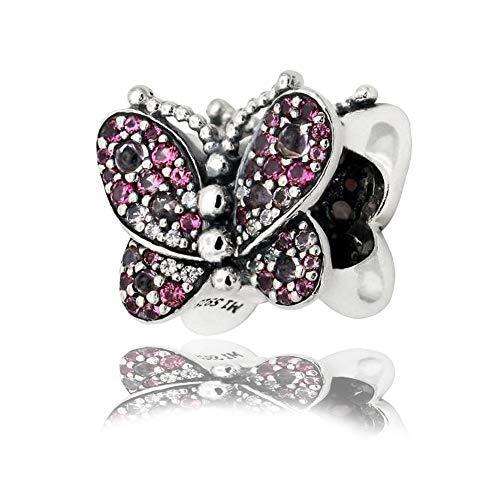 Dazzling Butterfly, Pink Authentic 925 Sterling Si...