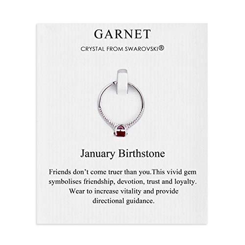 Philip Jones January (Garnet) Adjustable Birthston...