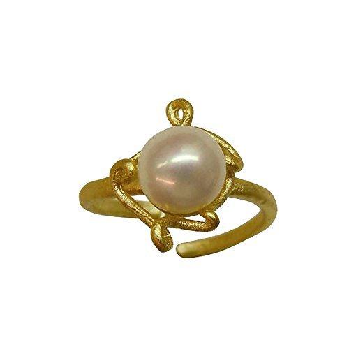 &quot;Pea Pod&quot; Single Pearl Adjustable Ring by Michael ...