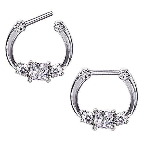 Septum Clicker 14g 1/4&quot; 6mm Triple Square CZ Septu...