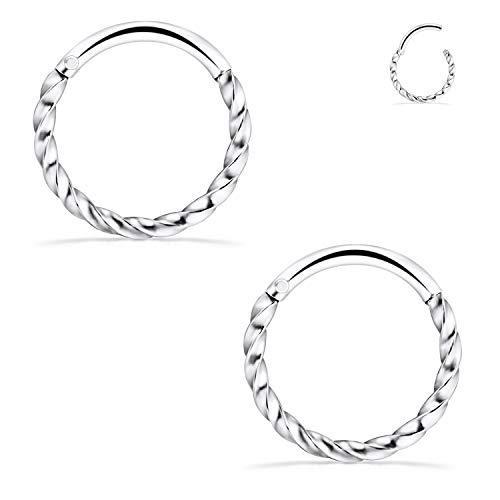 SCERRING 2PCS 16G Stainless Steel Hinged Clicker S...