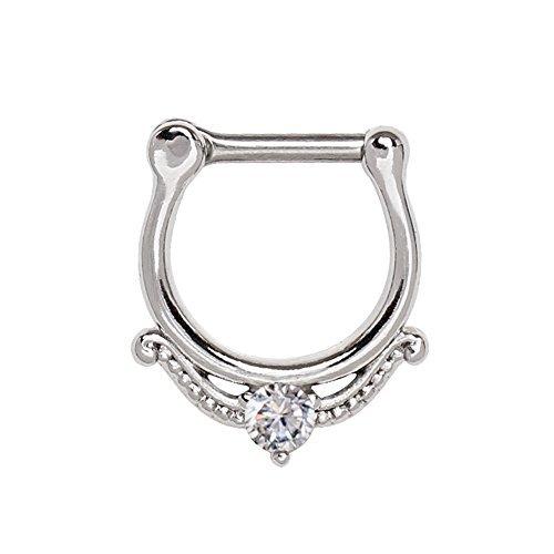 Amelia Fashion 16 GA Royalty CZ Nose Septum/Ear Ca...