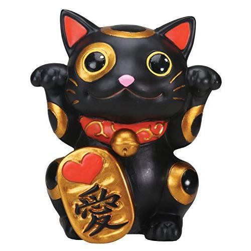 黒 招き猫 金運 中国 日本 置物並行輸入品　送料無料